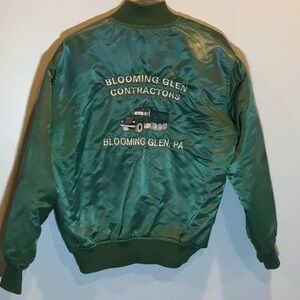 Game vintage Nylon green Blooming Glen PA contractors jacket